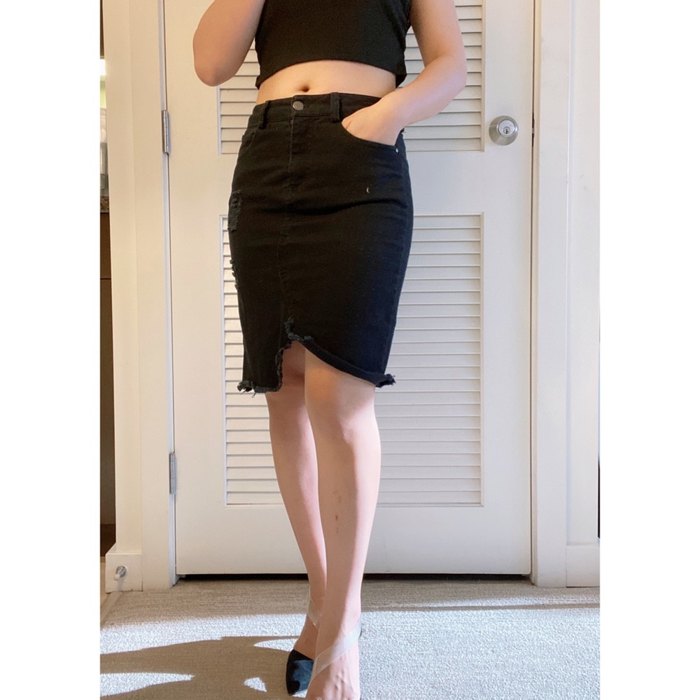 RD Style denim pencil skirt